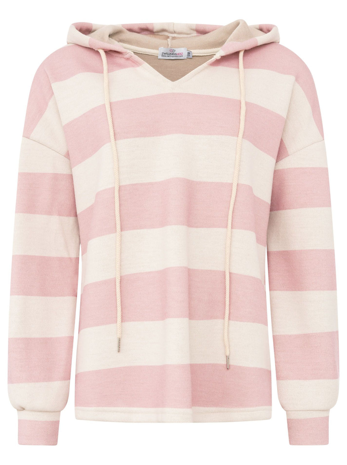 Zwillingsherz - Hoodie Streifen - Rosa