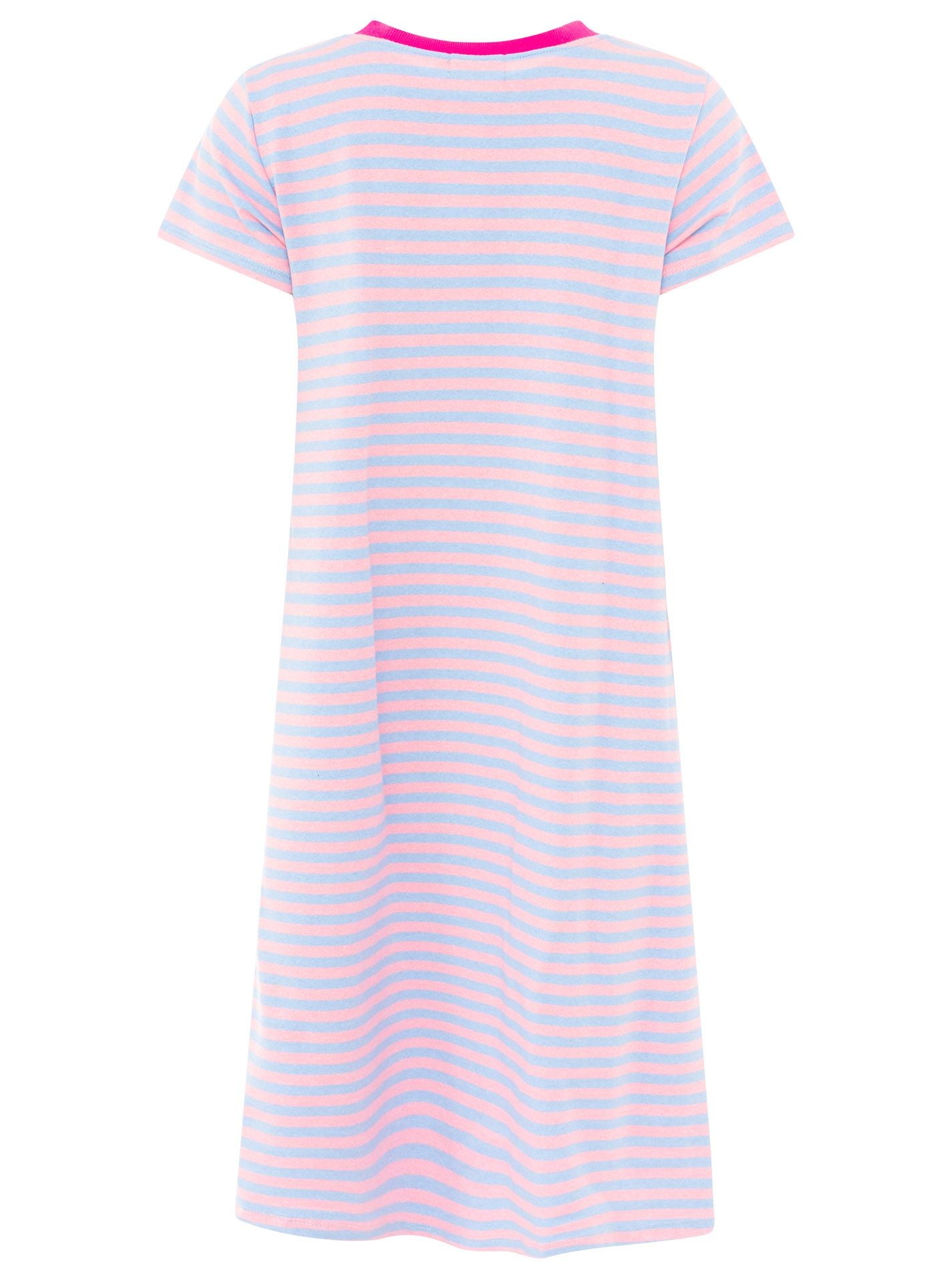 Zwillingsherz - Sweat Kleid "Neon Streifen" - Blau