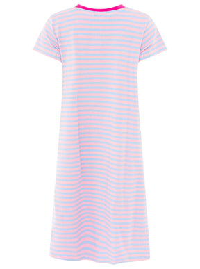 Zwillingsherz - Sweat Kleid "Neon Streifen" - Blau