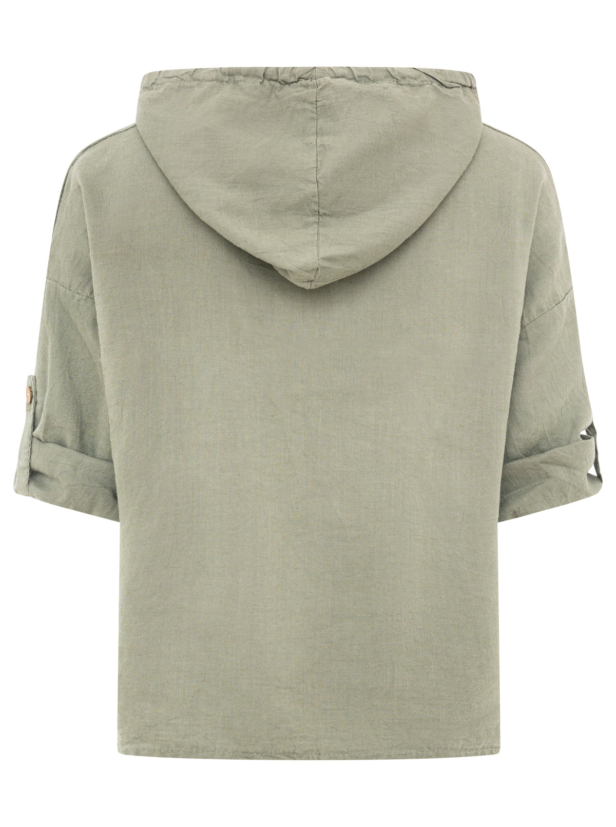 Zwillingsherz - Leinen Kapuzenbluse "Sommer" - Khaki