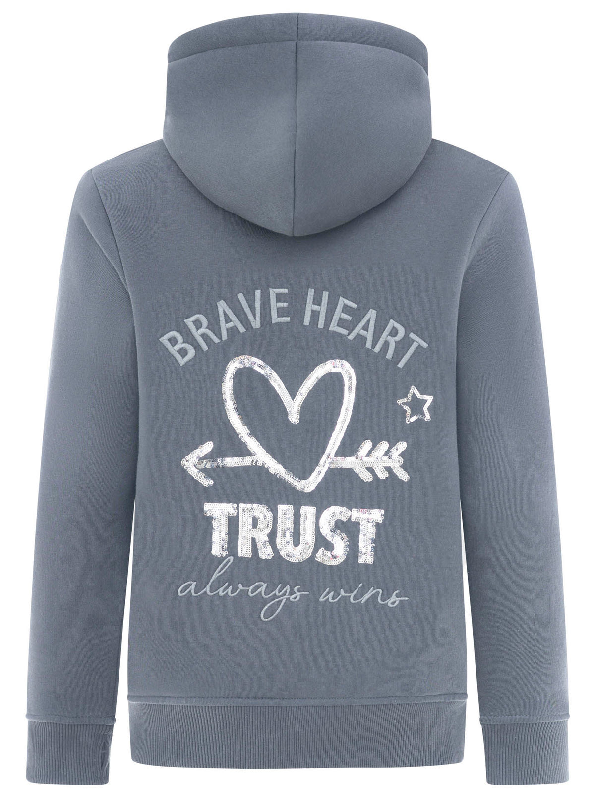 Zwillingsherz - Hoodie mit Pailletten "Heart Trust" - Grau