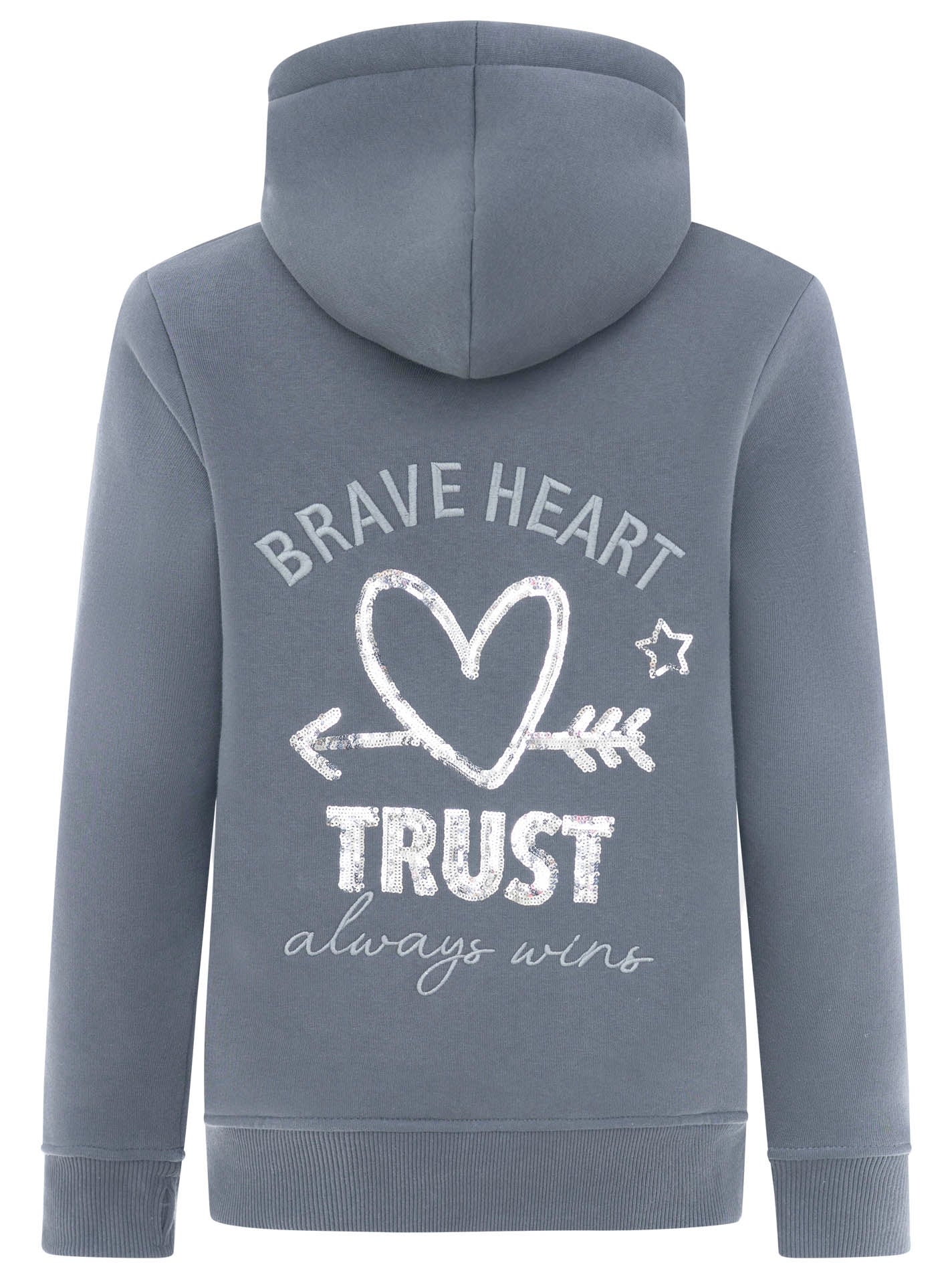 Zwillingsherz - Hoodie mit Pailletten "Heart Trust" - Grau