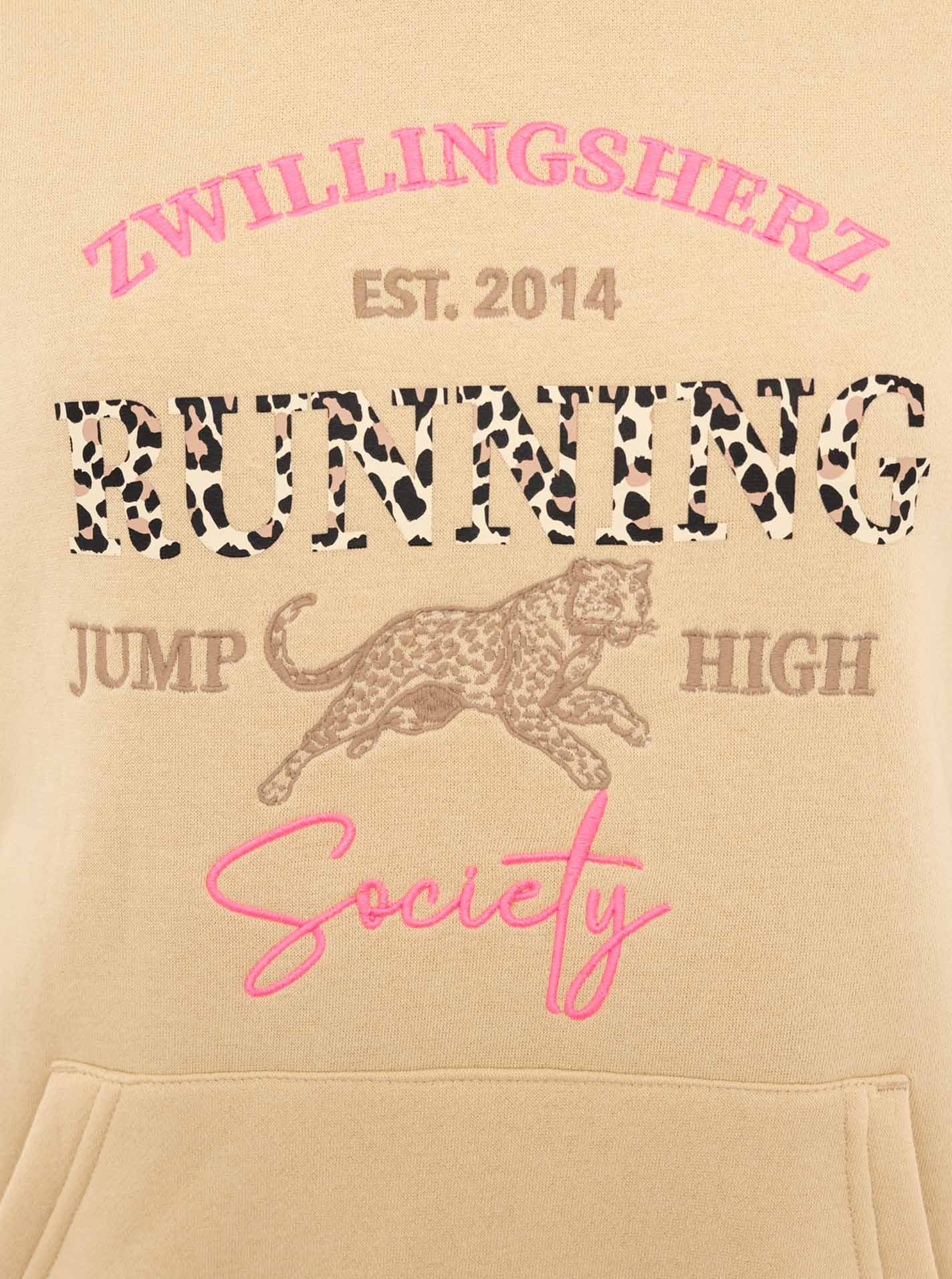 Zwillingsherz - Hoodie "Running Leo" - Beige