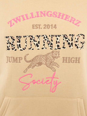 Zwillingsherz - Hoodie "Running Leo" - Beige