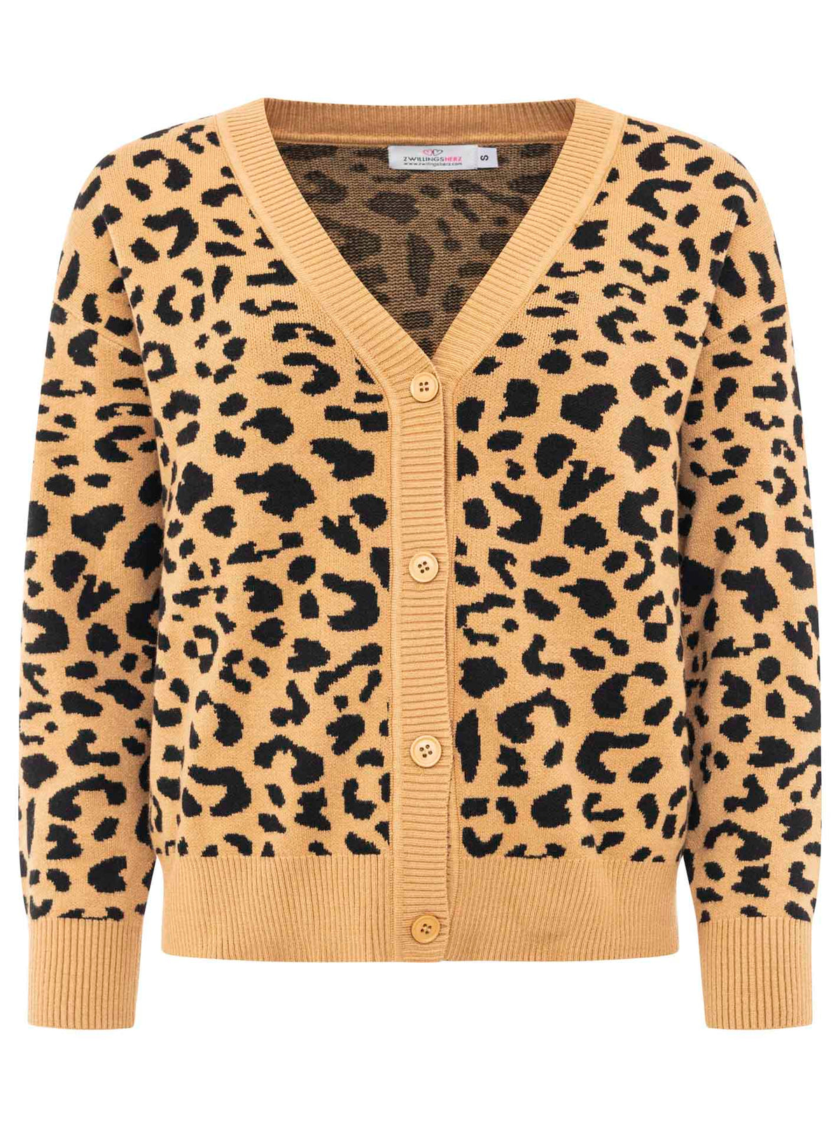 Zwillingsherz - Cardigan Leo/Leopard - Cognac