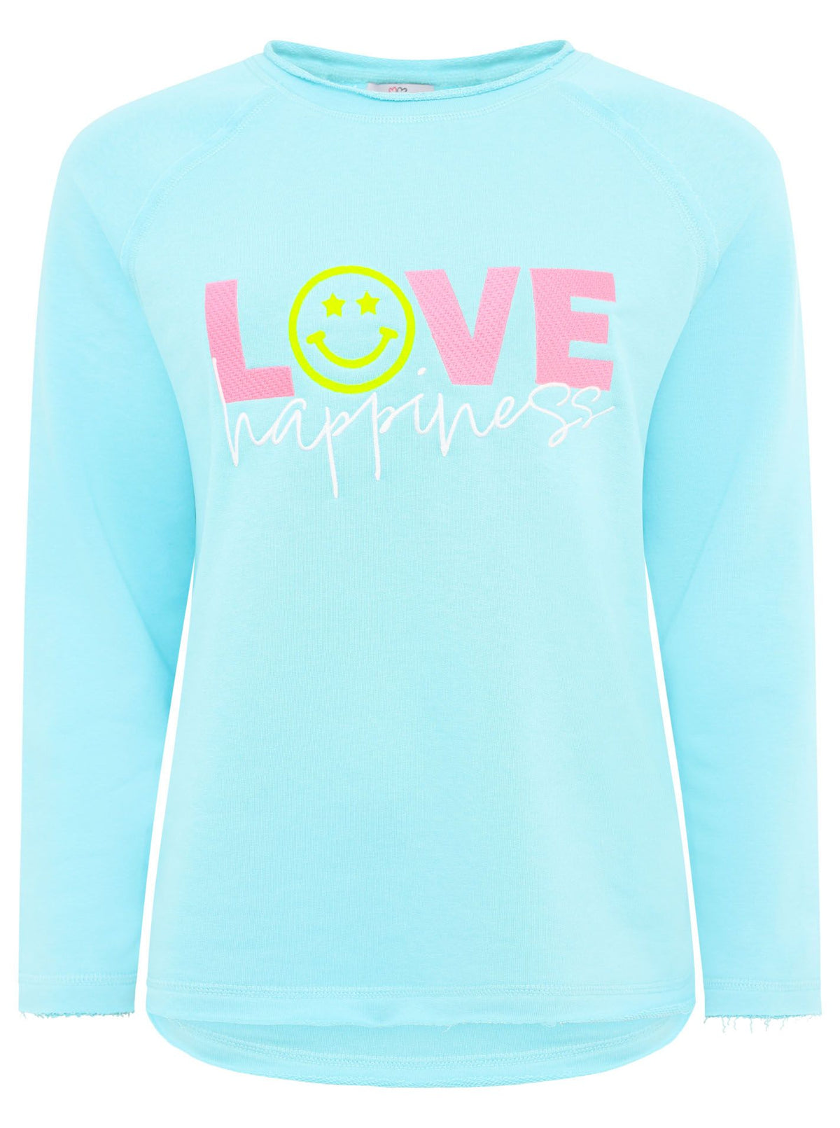 Zwillingsherz -  Sweatshirt/Pullover "Love Happiness" - Hellblau