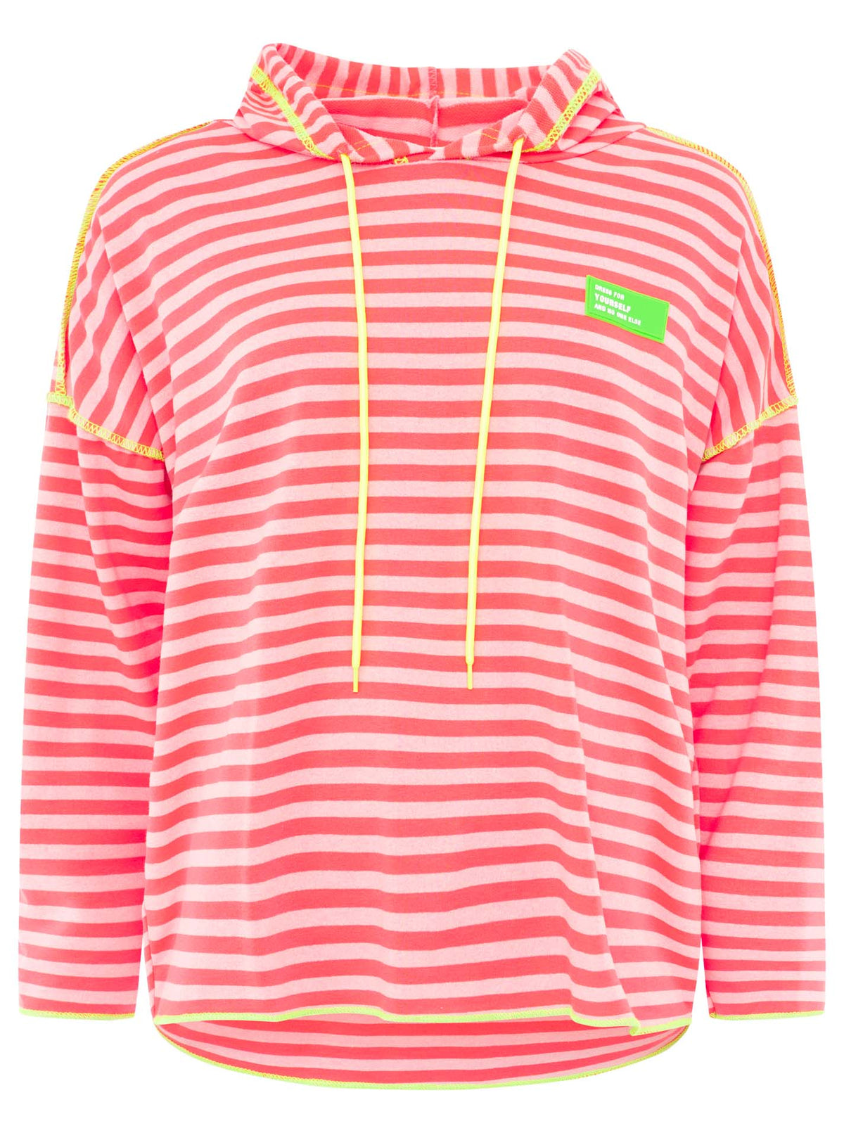 Zwillingsherz Hoodie "Neon Streifen" - Pink