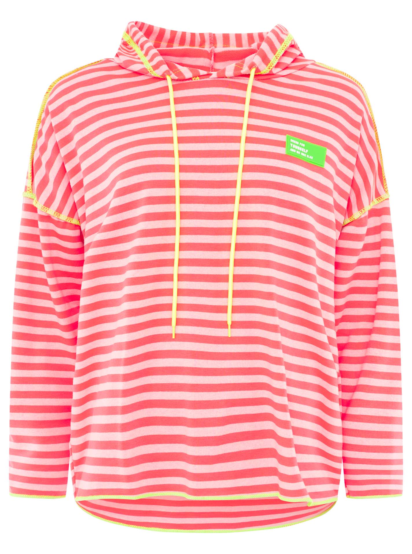 Zwillingsherz Hoodie "Neon Streifen" - Pink