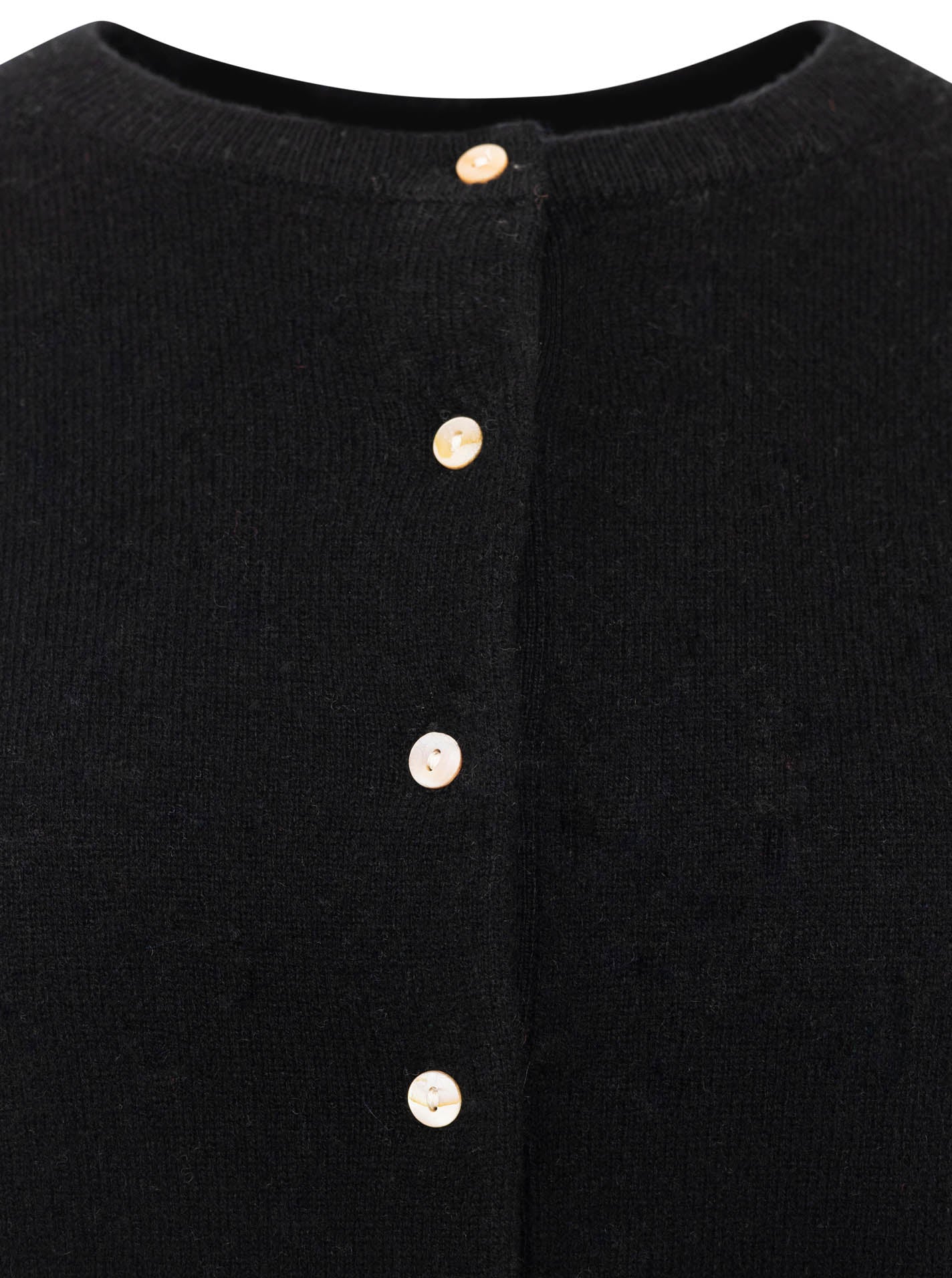 Zwillingsherz Kaschmir Strickjacke Perlmutt (100% Cashmere) - Schwarz
