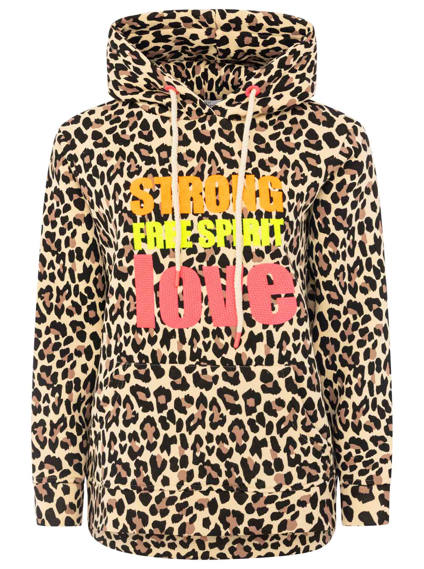 Zwillingsherz - Hoodie "Leo Strong" - Beige/Schwarz