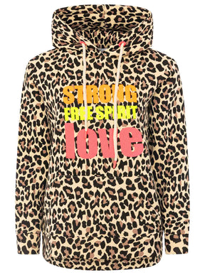 Zwillingsherz - Hoodie "Leo Strong" - Beige/Schwarz