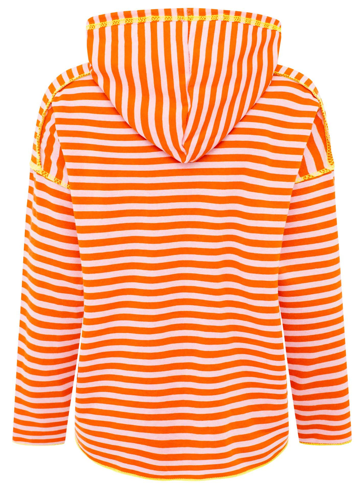 Zwillingsherz Hoodie "Neon Streifen" - Orange/Rosa