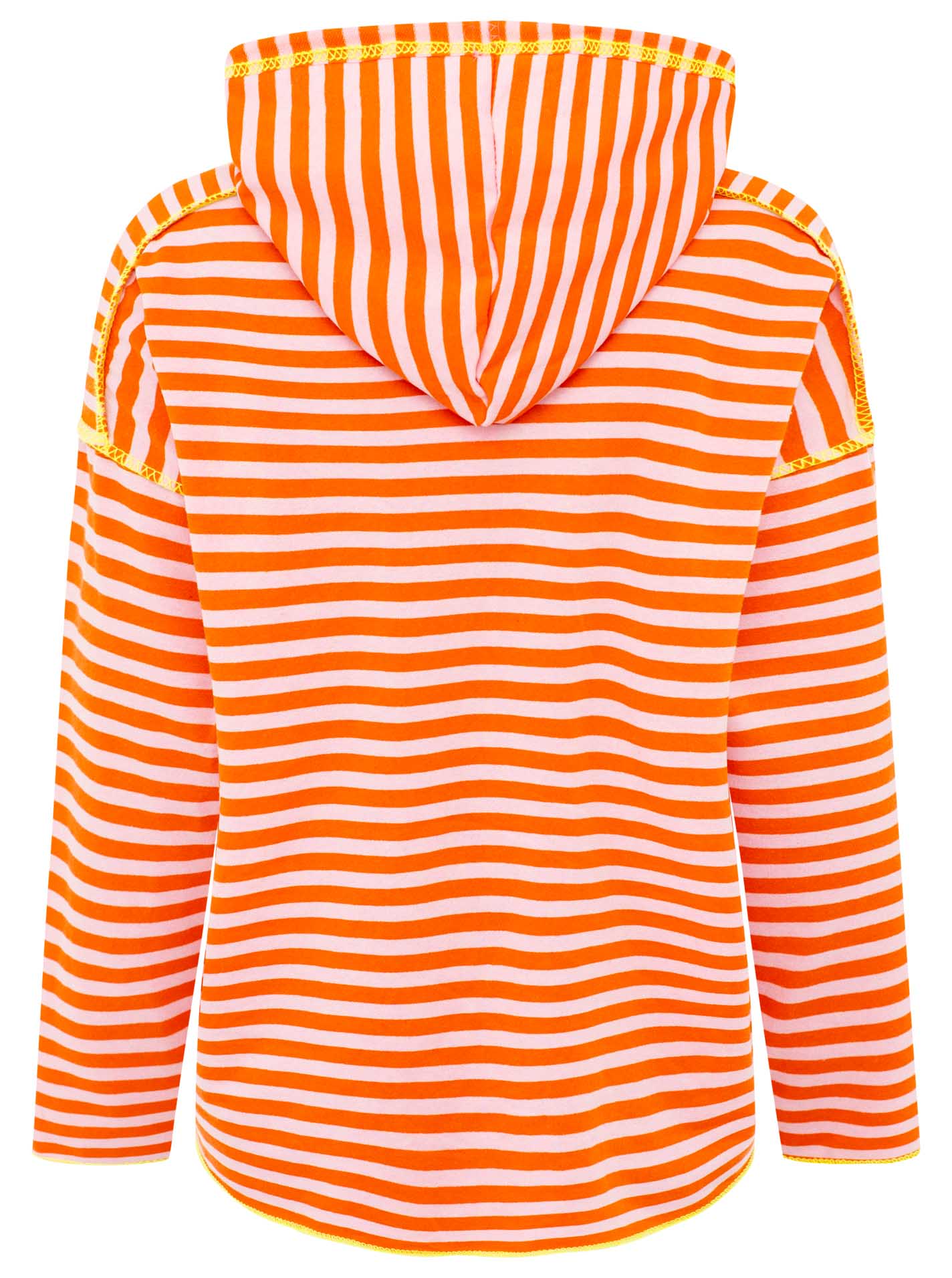 Zwillingsherz Hoodie "Neon Streifen" - Orange/Rosa