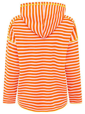 Zwillingsherz Hoodie "Neon Streifen" - Orange/Rosa