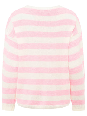 Zwillingsherz - Pullover Streifen Traum - Rosa/Weiß