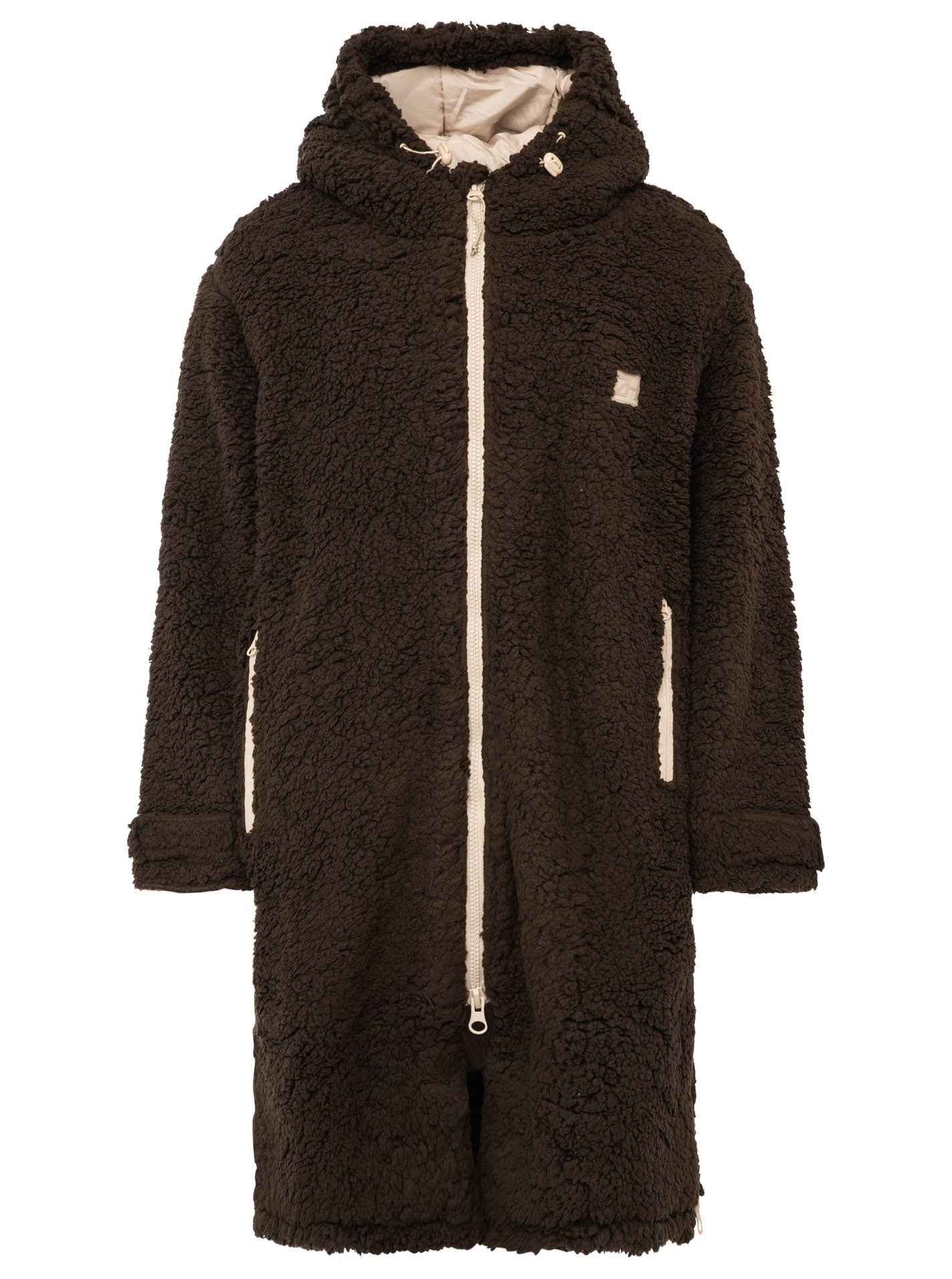 Zwillingsherz Oversize Windjacke Teddy Inside Out - Braun