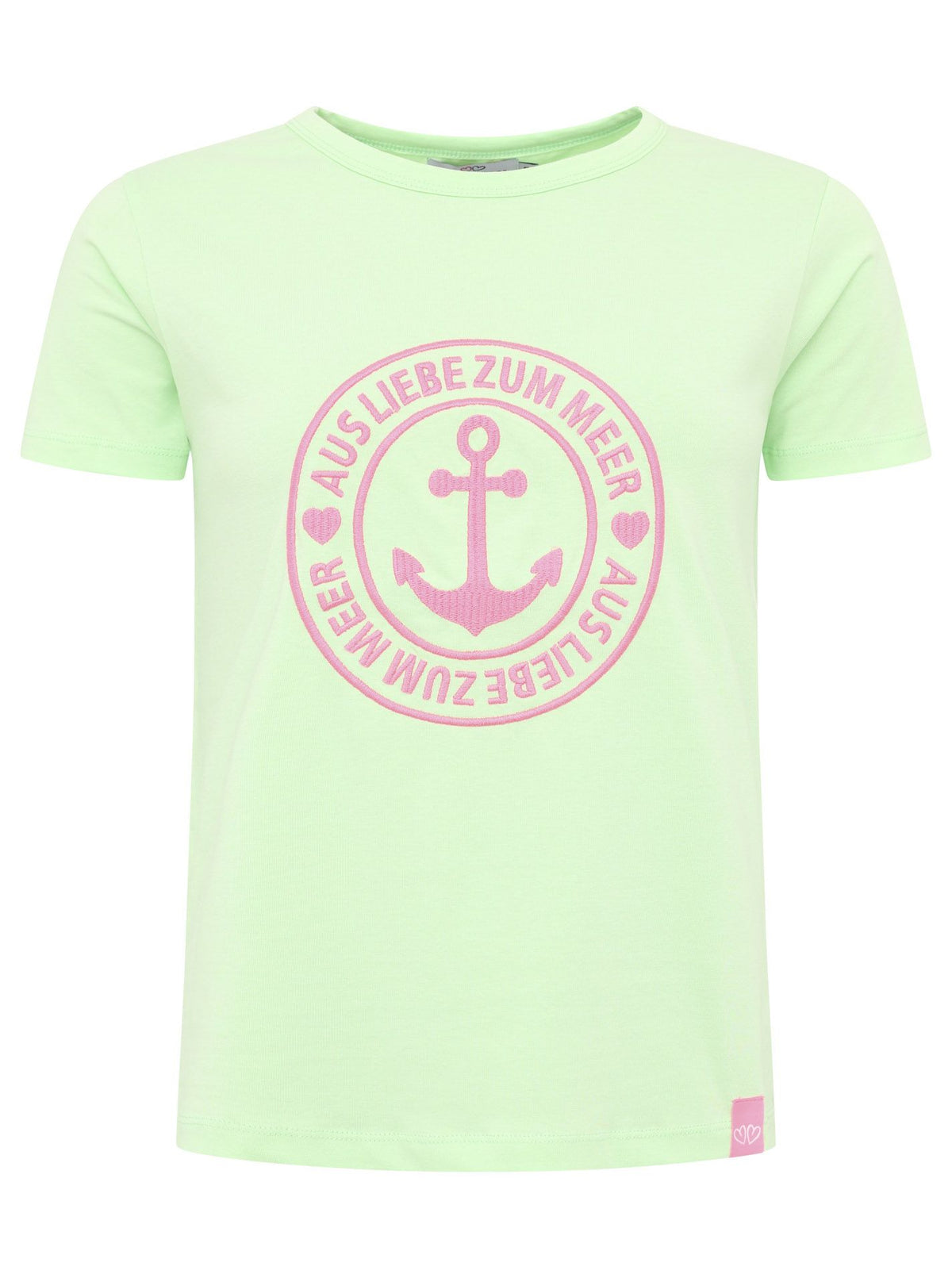 Zwillingsherz - T-Shirt "Liebe zum Meer" - Grün/Pink