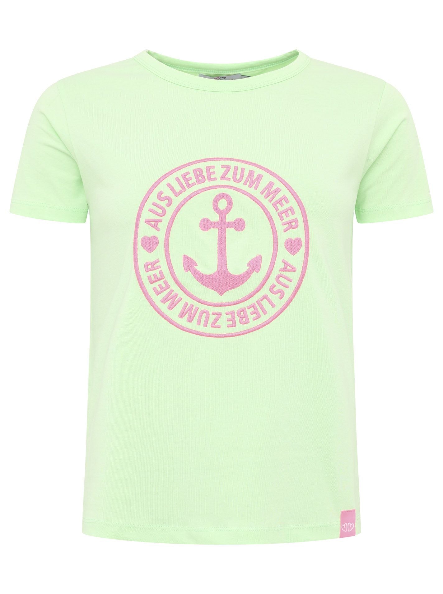 Zwillingsherz - T-Shirt "Liebe zum Meer" - Grün/Pink
