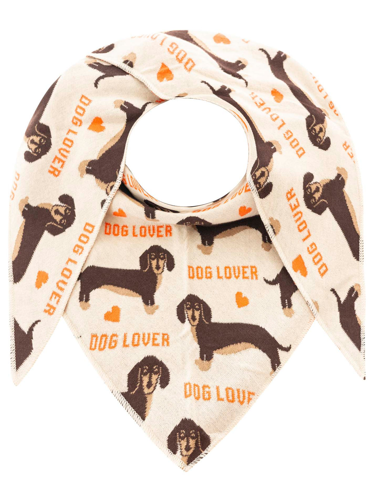 Zwillingsherz - Dreieckstuch "Dog Lover" Baumwolle - Orange