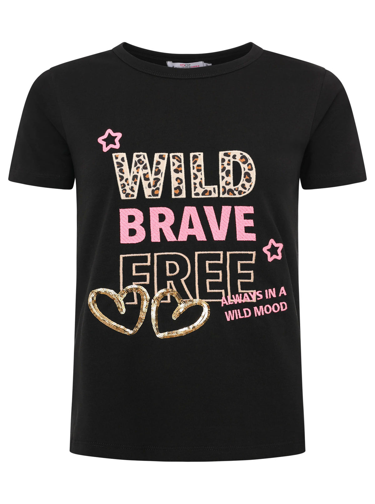 Zwillingsherz - T-Shirt "Stay Wild" - Schwarz