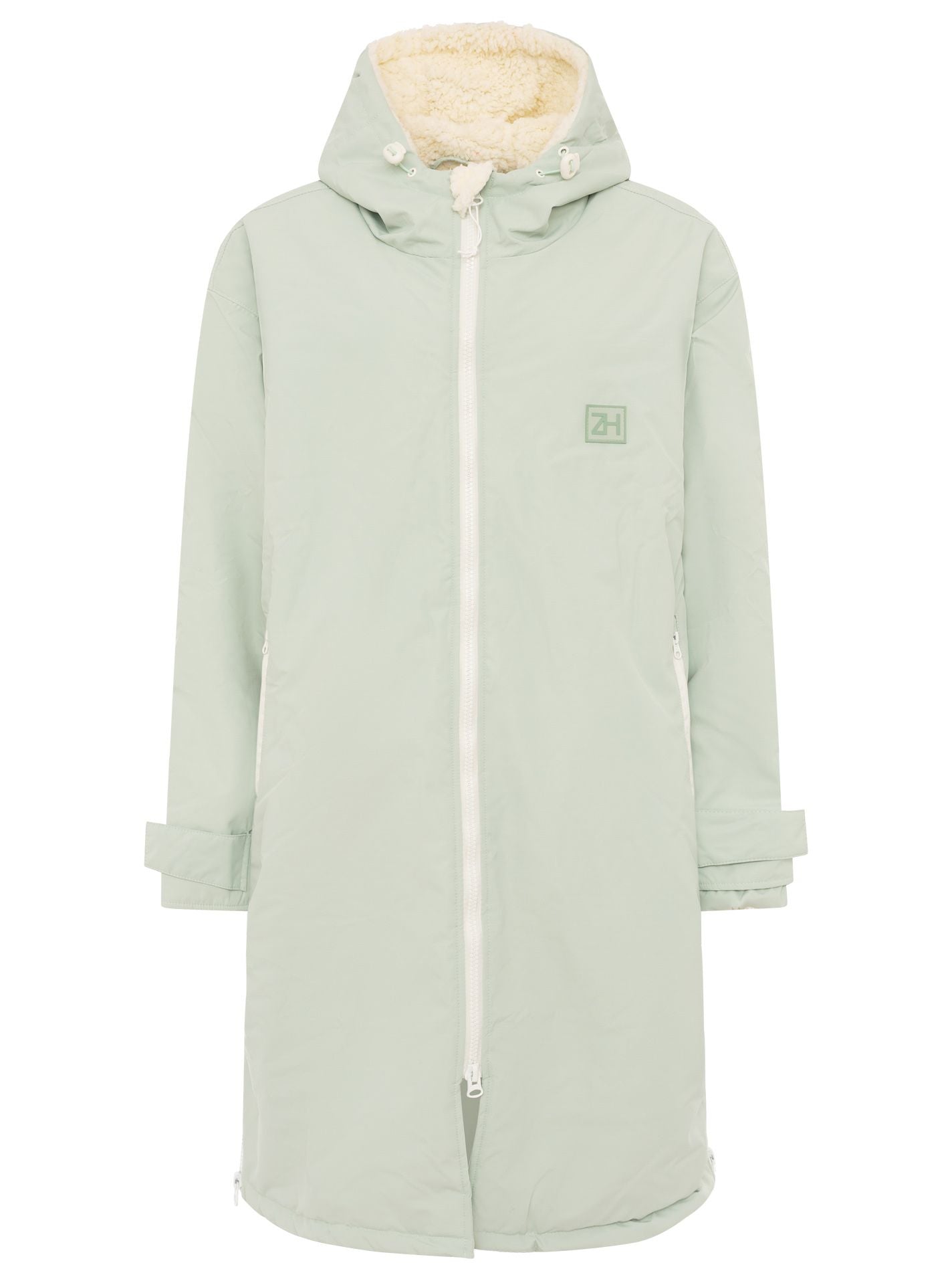 Zwillingsherz - Oversize Kuschel Windjacke - Salbei