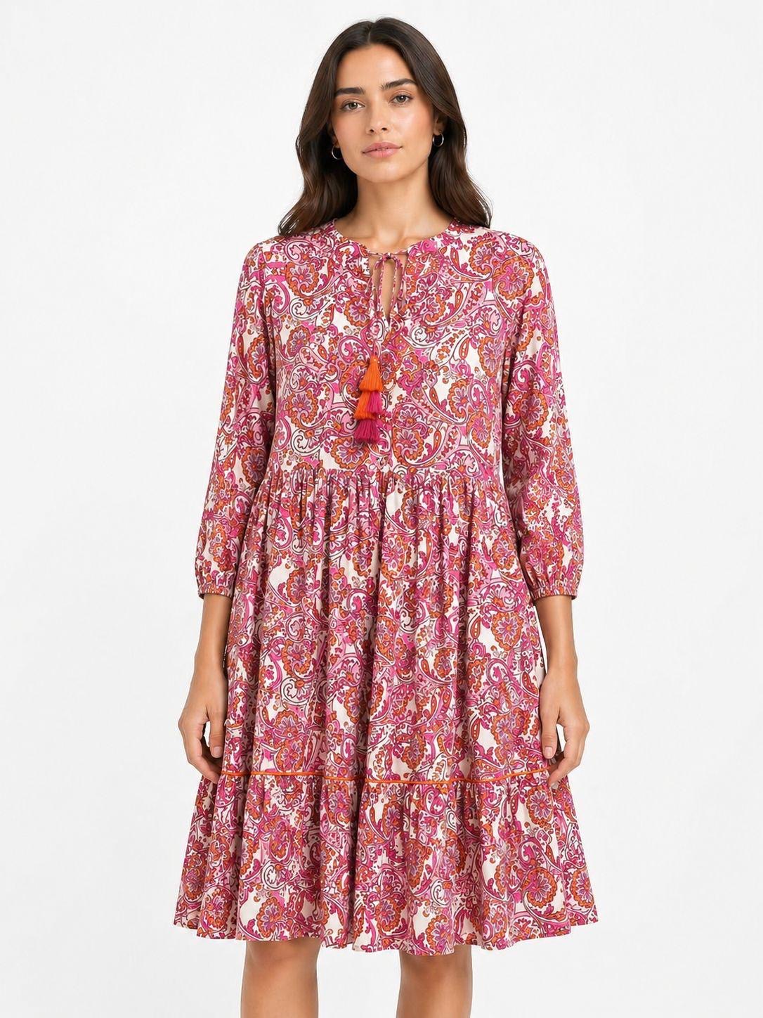 Flair Comfort - Paisley Kleid mit Muster - Pink