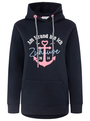 Zwillingsherz - Hoodie "Strand Zuhause" - Marineblau