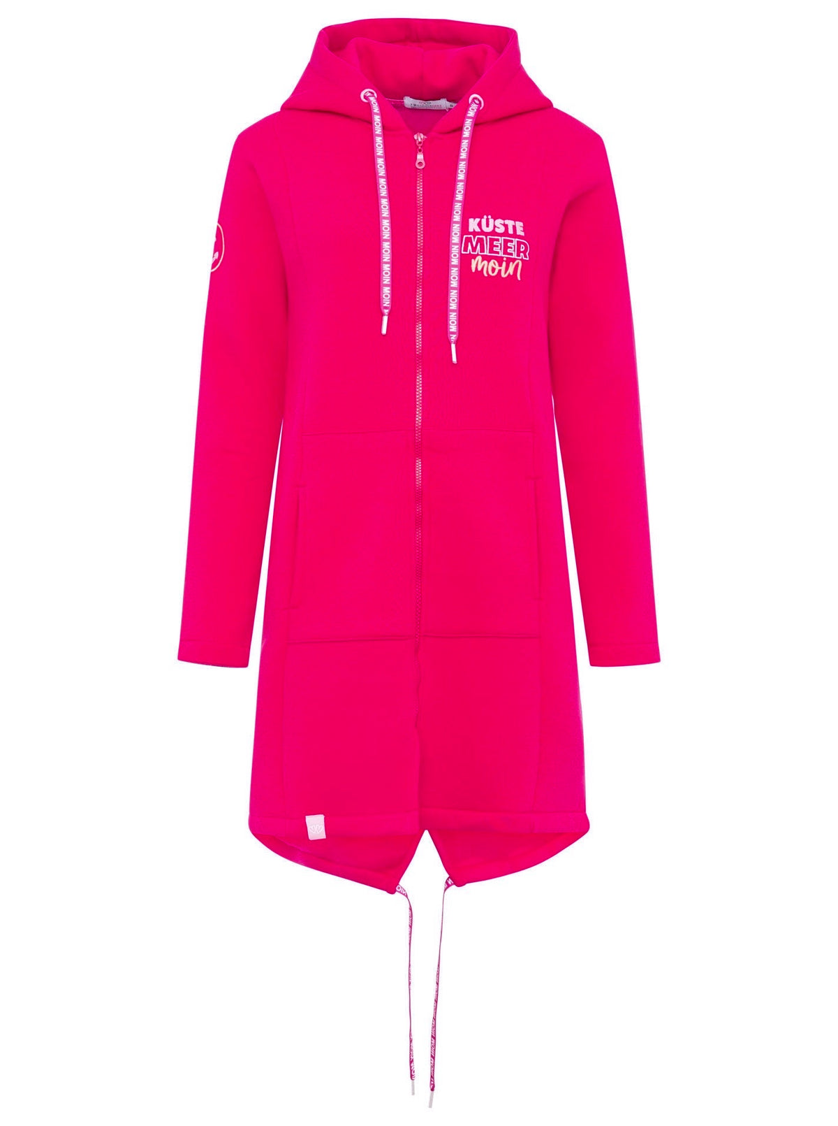 Zwillingsherz - Kapuzen-Sweatjacke / Hoodiemantel "Küste Meer Moin" - Magenta