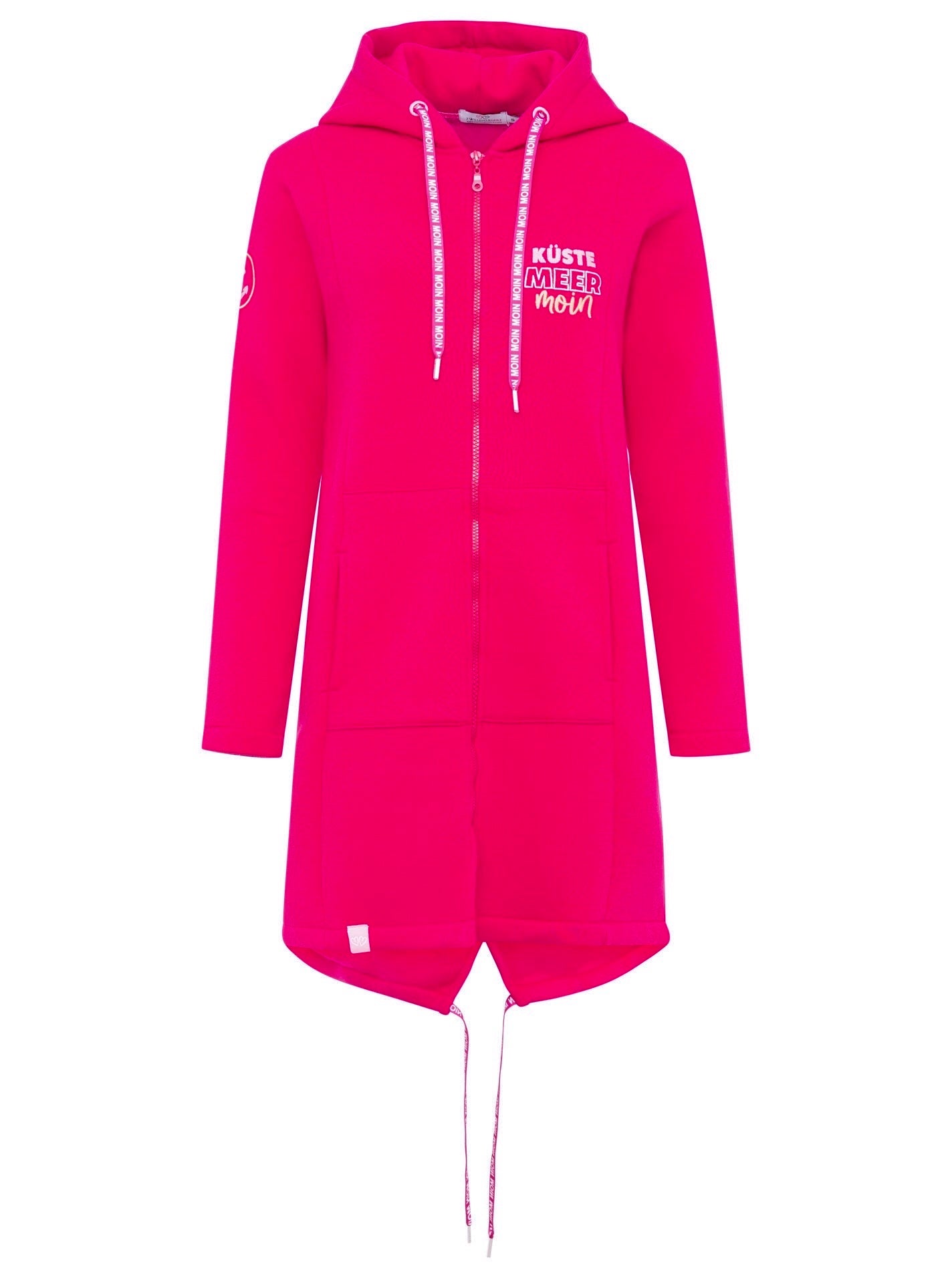 Zwillingsherz - Kapuzen-Sweatjacke / Hoodiemantel "Küste Meer Moin" - Magenta