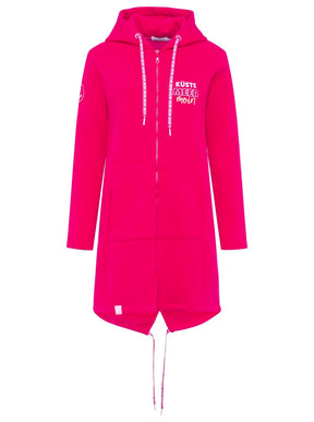 Zwillingsherz - Kapuzen-Sweatjacke / Hoodiemantel "Küste Meer Moin" - Magenta