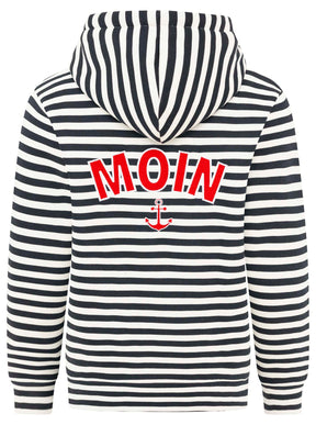 Zwillingsherz - Hoodiejacke "Moin Streifen“ Navy