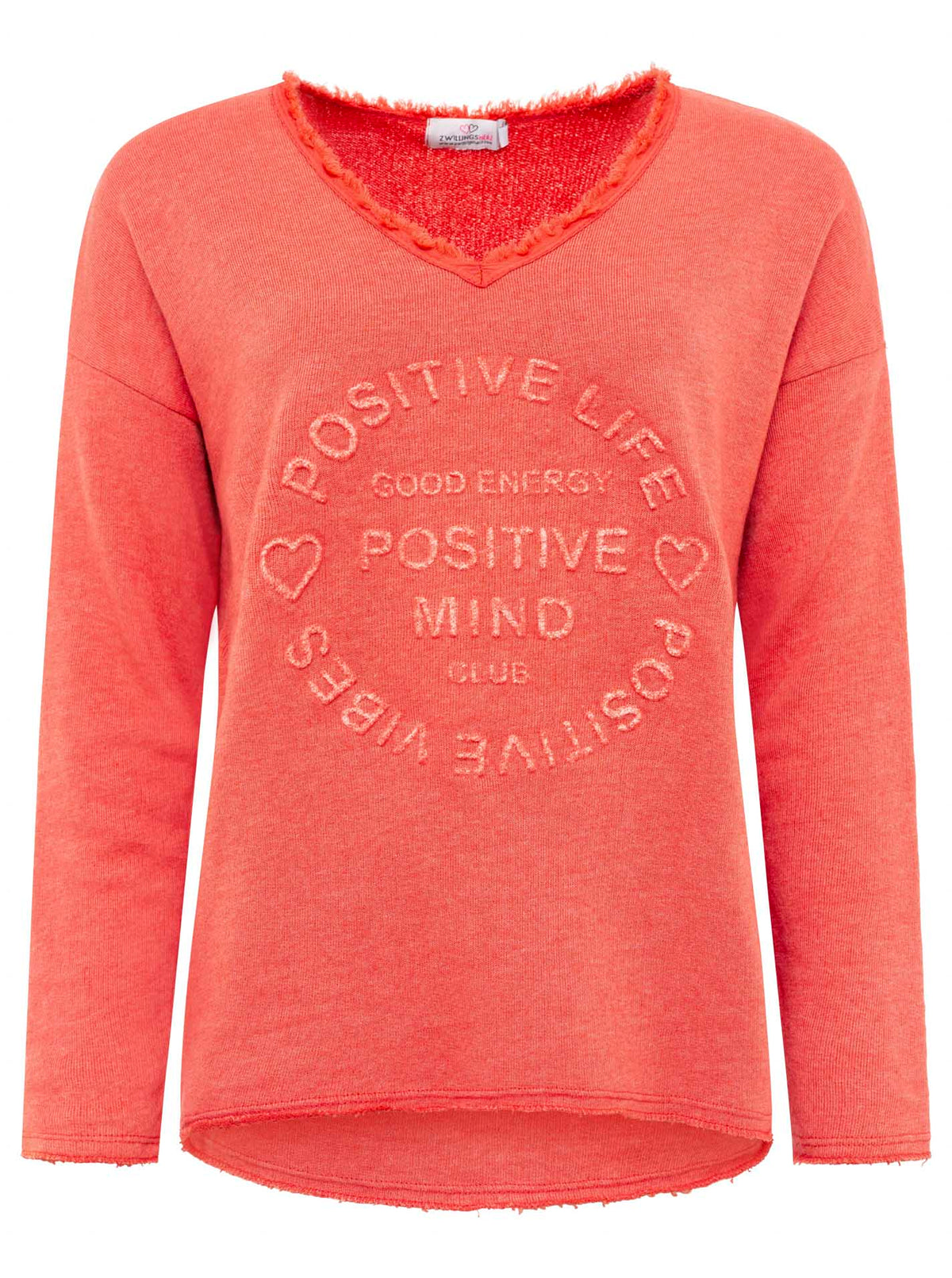 Zwillingsherz -  Sweatshirt "Positive Mind" - Dunkel Orange