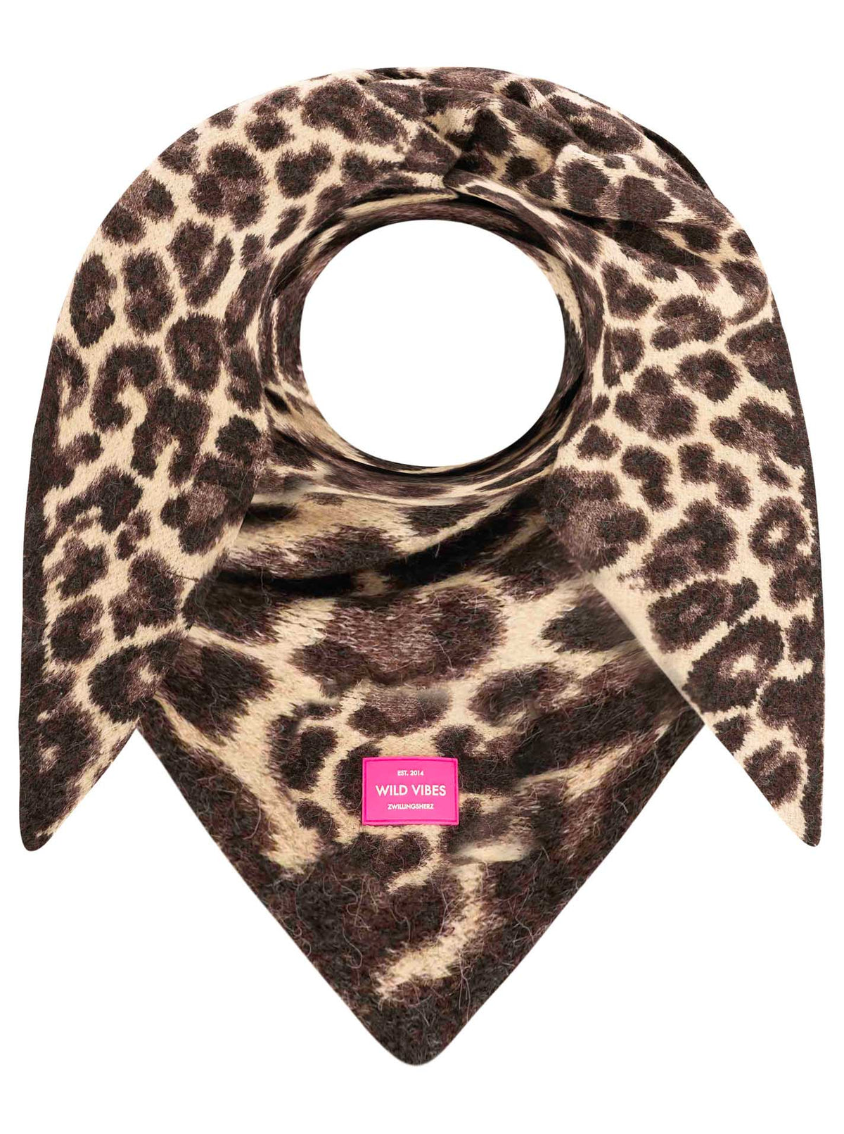 Zwillingsherz - Dreieckstuch Strick "Leo Love" - Beige