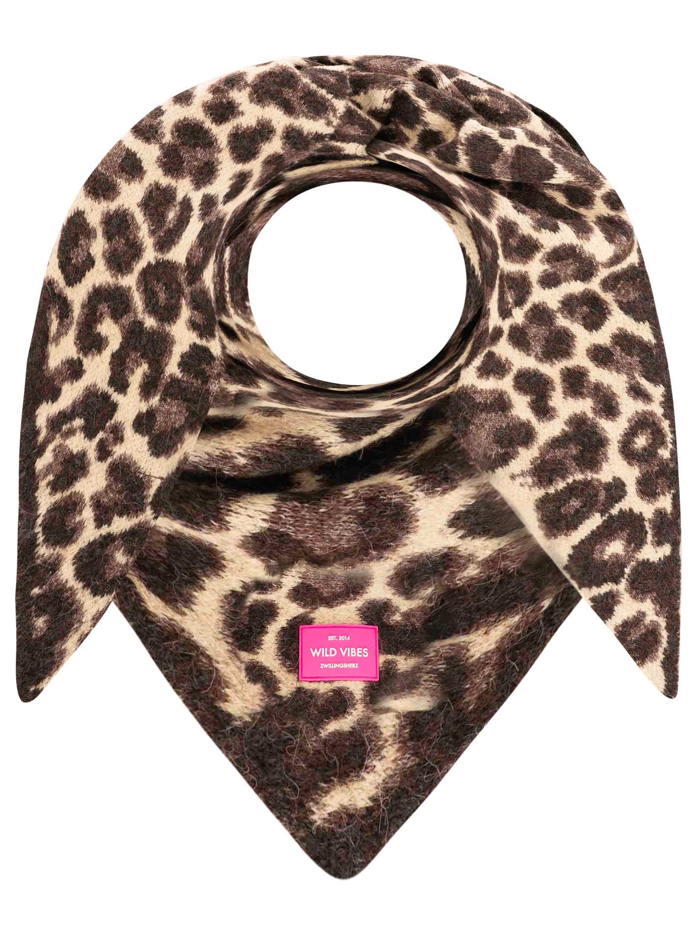 Zwillingsherz - Dreieckstuch Strick "Leo Love" - Beige