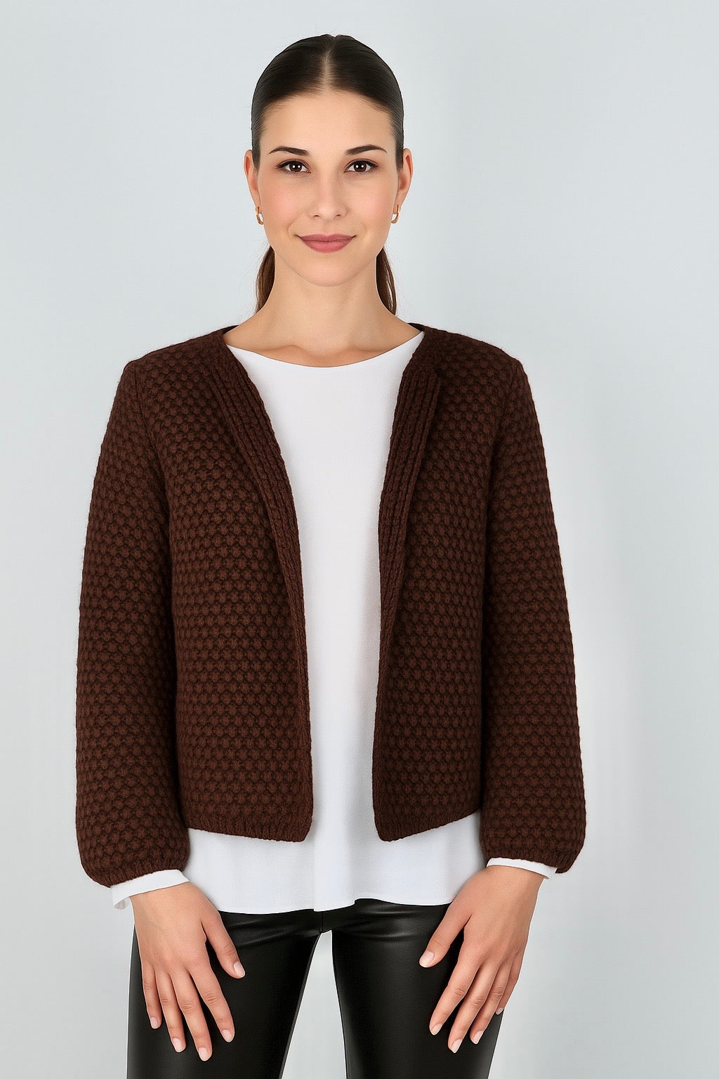 Bolero Strickjacke - Schokobraun