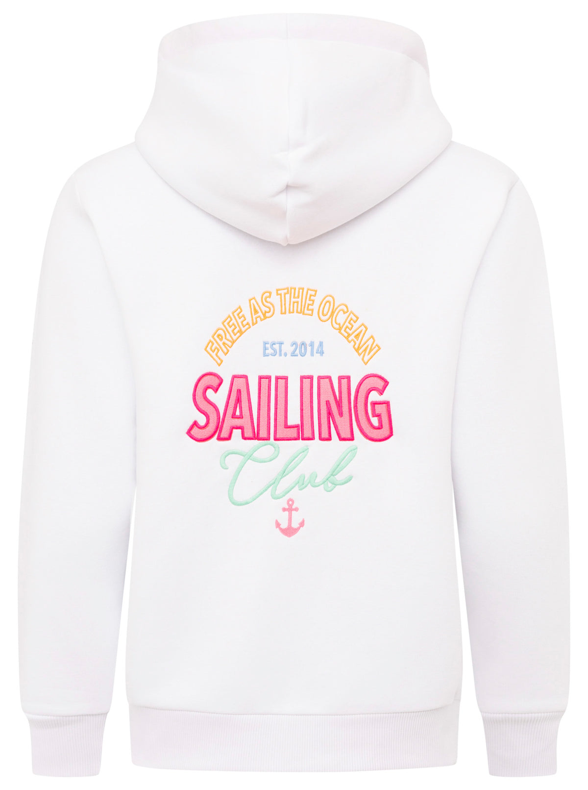 Zwillingsherz - Hoodiejacke "Free Ocean Anker" - Weiß/Pink