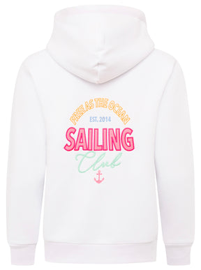 Zwillingsherz - Hoodiejacke "Free Ocean Anker" - Weiß/Pink