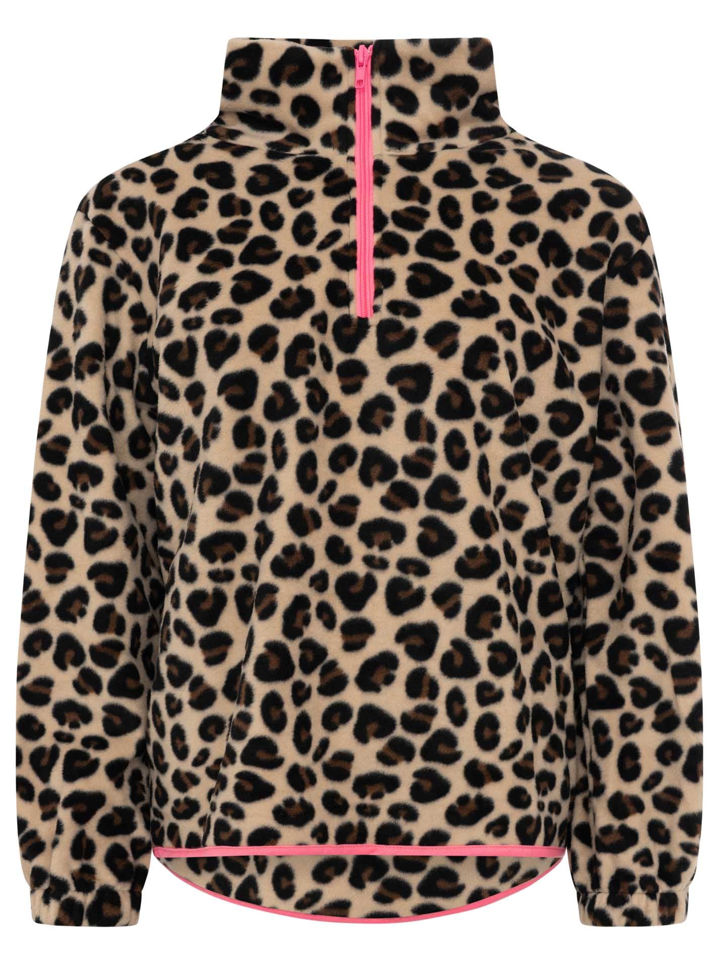 Zwillingsherz - Fleece Troyer Zipper "Leo Classic" - Beige/Pink