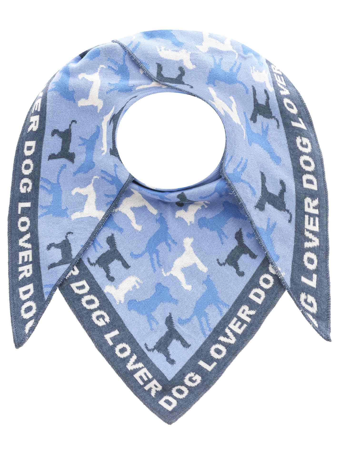 Zwillingsherz - Dreieckstuch "Dog Lover" Baumwolle - Blau