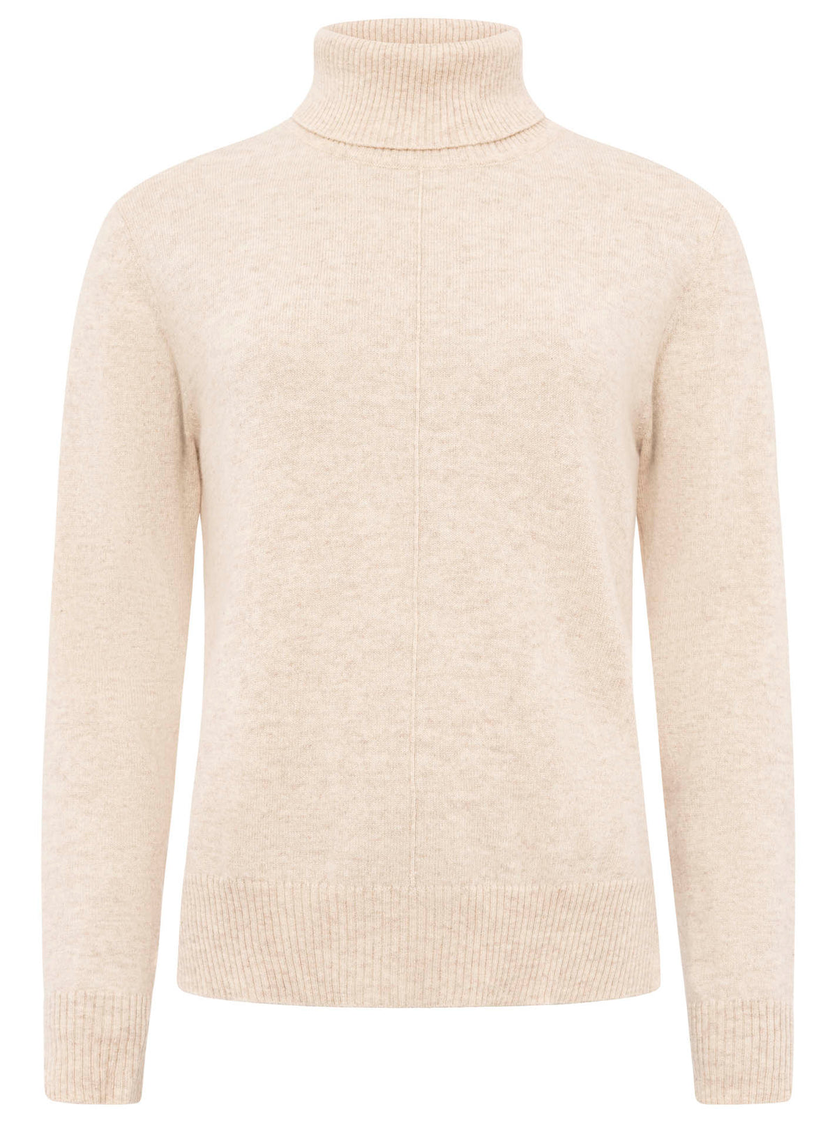 Zwillingsherz 100% Kaschmir Rollkragen Pullover - Beige