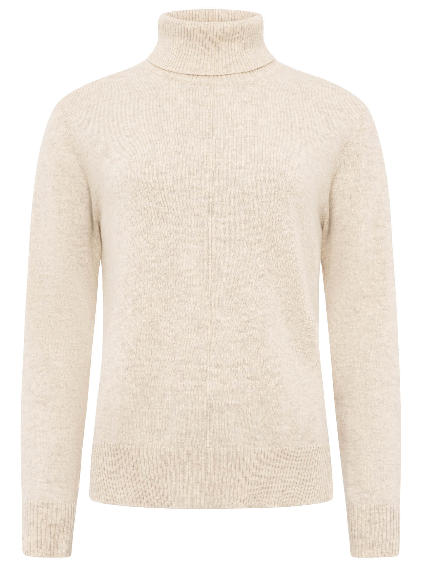 Zwillingsherz 100% Kaschmir Rollkragen Pullover - Beige