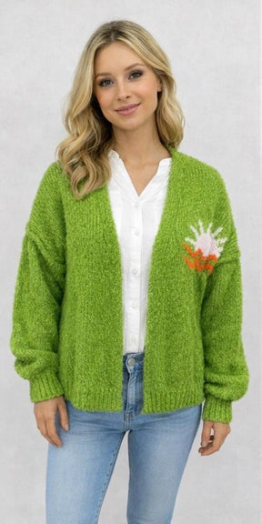 Cardigan "St Tropez" - Made in Italy - Giftgrün