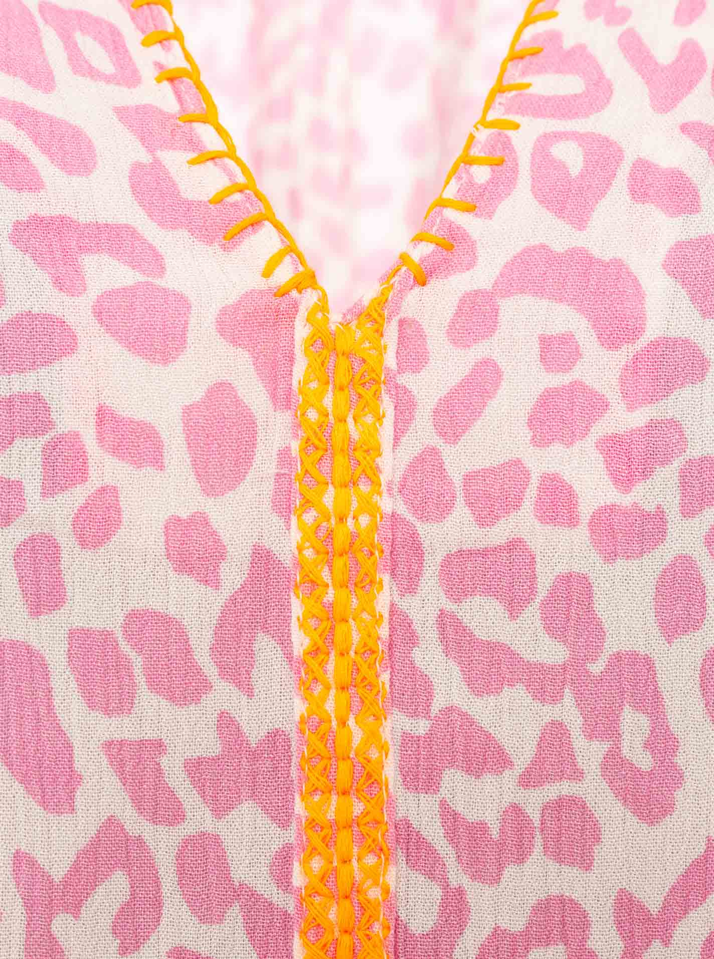 Zwillingsherz - Bluse V-Ausschnitt „Wilder Leo“ - Rosa