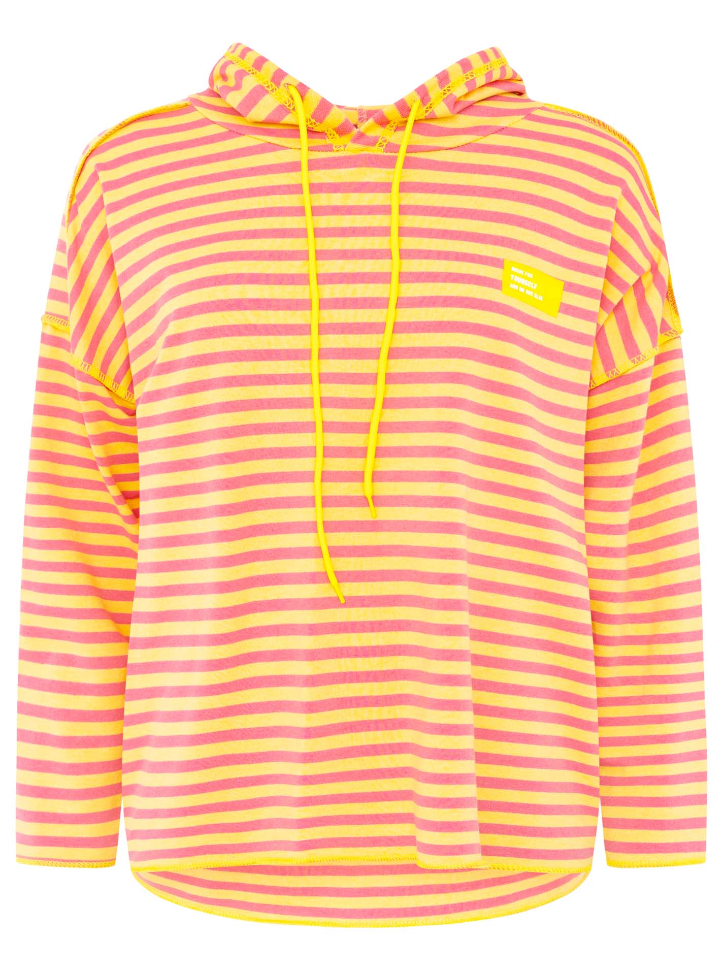Zwillingsherz Hoodie "Neon Streifen" - Orange