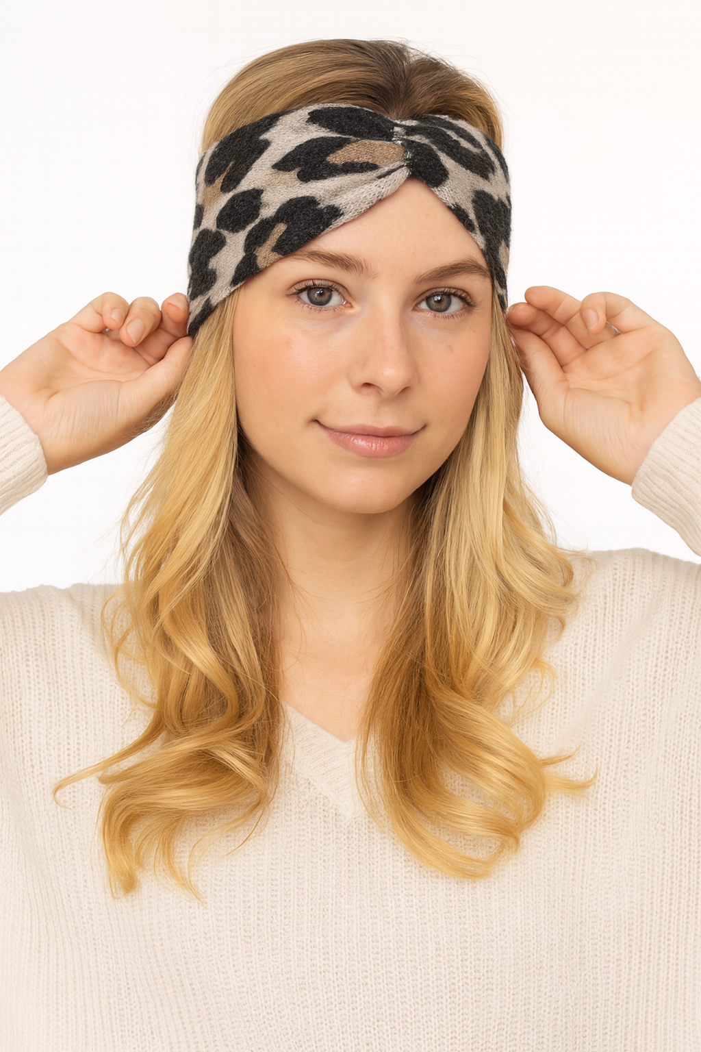 Zwillingsherz - 100% Cashmere Stirnband - Beige