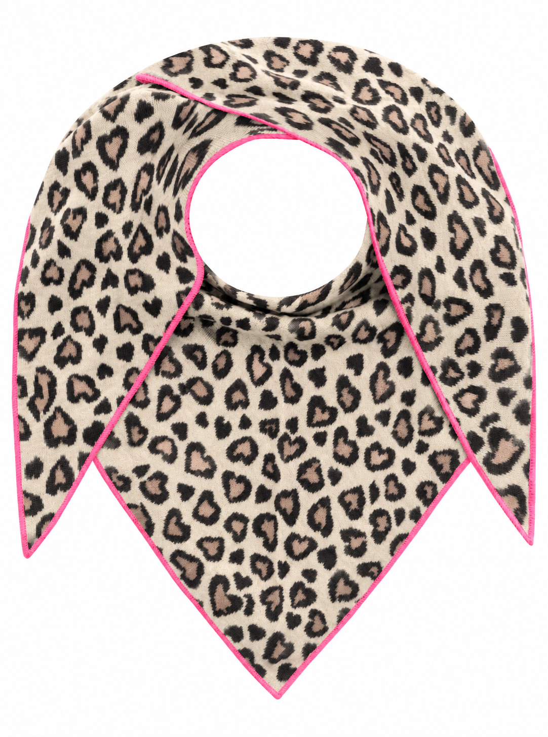 Zwillingsherz Schal - Dreieckstuch "Leo Herz" Baumwolle - Beige/Pink