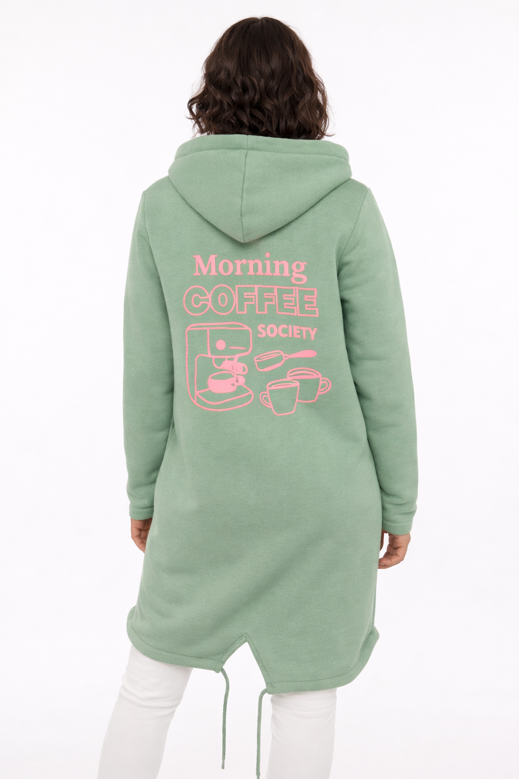 Zwillingsherz - Hoodiemantel "Coffee Society" - Salbei