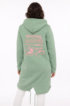 Zwillingsherz - Hoodiemantel "Coffee Society" - Salbei