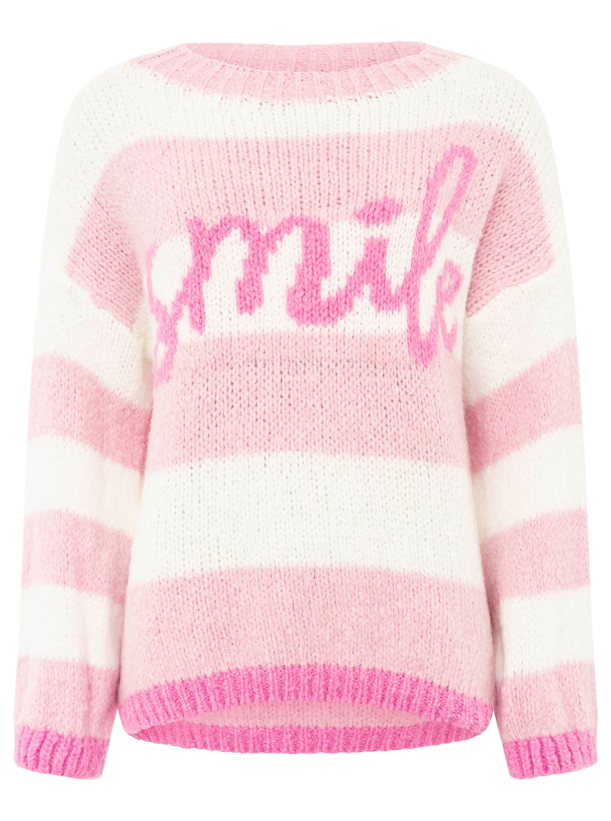 Zwillingsherz Pullover mit Streifen Smile - Pink/Creme
