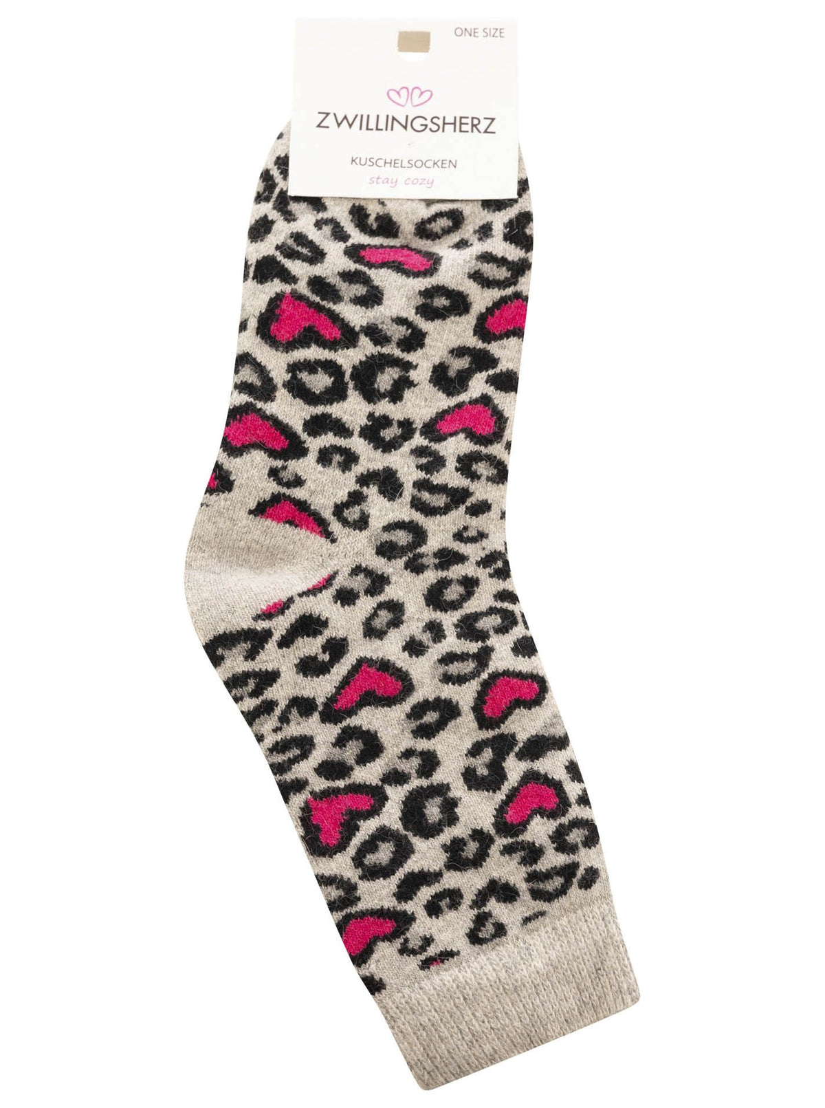 Zwillingsherz - Kuschelsocken Leo Herz - Grau/Rot (2 Paar)